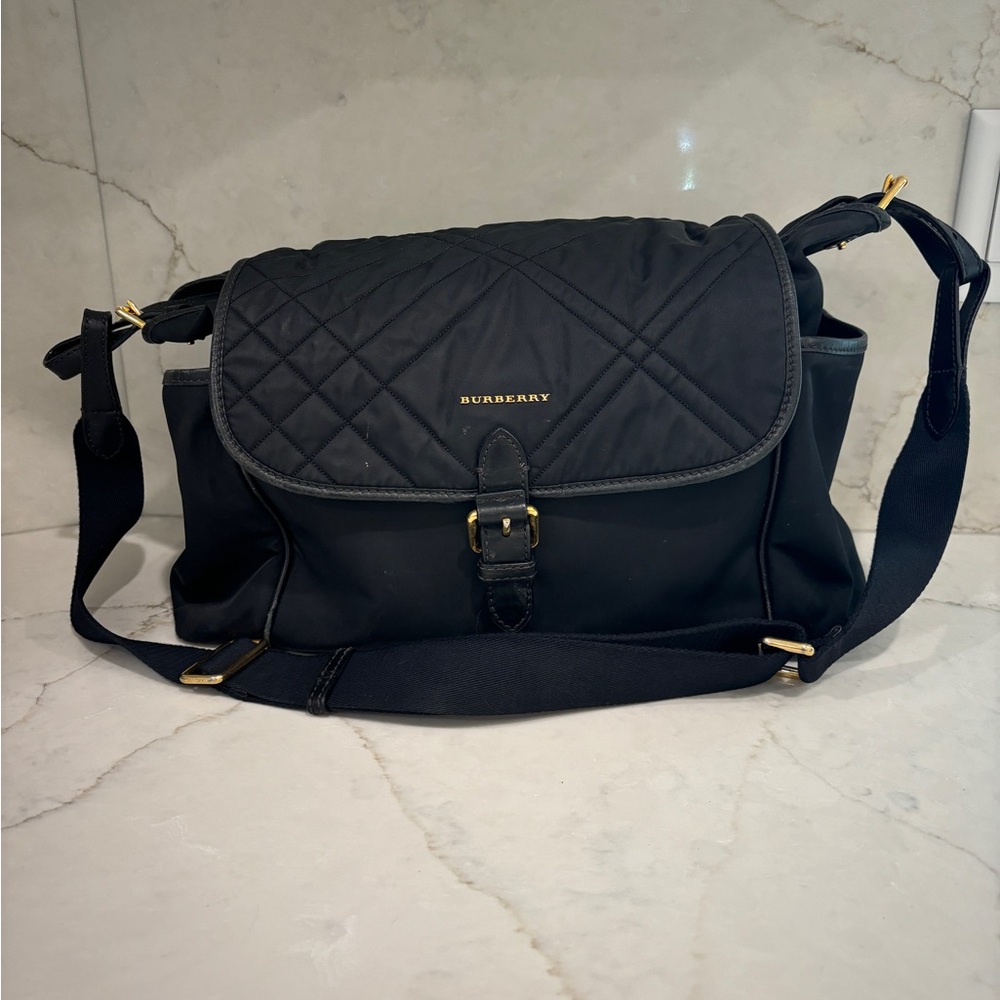 Burberry Black Quilted Baby Bag